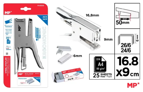 PINCE AGRAFEUSE INOX 25 FEUILLES.