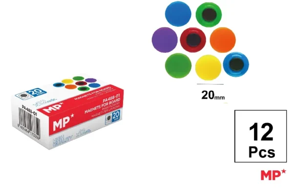 AIMANT POUR TABLEAU COULEURS 20 mm 12 Un