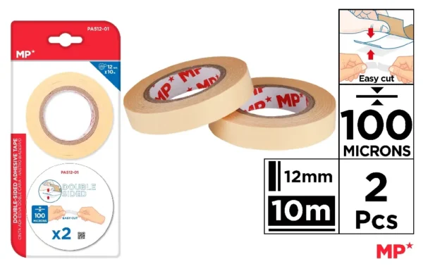 RUBAN ADHÉSIF DOUBLE FACE 100 MICRONS 12