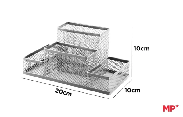 ORGANISATEUR DE BUREAU ARGENT 20 cm x 10