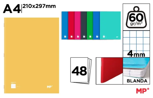 CAHIER BROCHÉ FORMAT 4º 48 FEUILLES 60 g