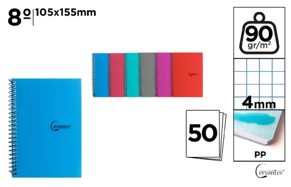 BLOC DE NOTES PP TRANSLUCIDE 8º 50 FEUIL