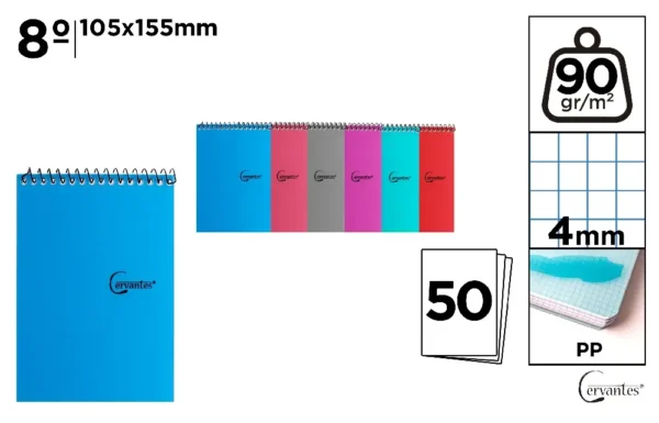 BLOC DE NOTES PP TRANSLUCIDE 8º 50 FEUIL