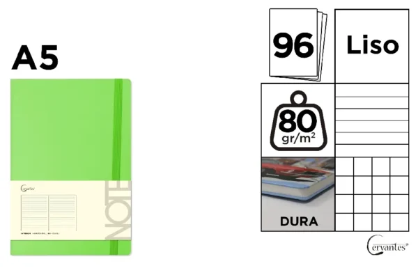 CAHIER DE NOTES RELIÉ COUVERTURE VERT CI