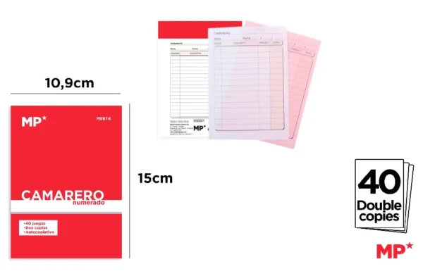 CARNET DE COMMANDES POUR SERVEURS 15 x 1