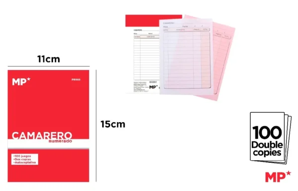 CARNET DE COMMANDES POUR SERVEURS 15 x 1