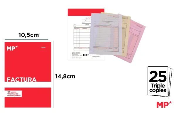 CARNET DE FACTURE A6 TRIPLIQUÉ AUTO 25 J