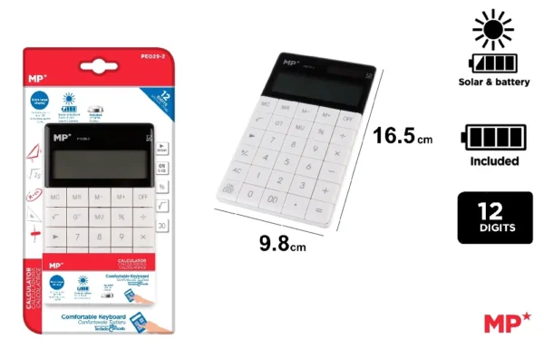 CALCULATRICE SOLAIRE ET À PILES.