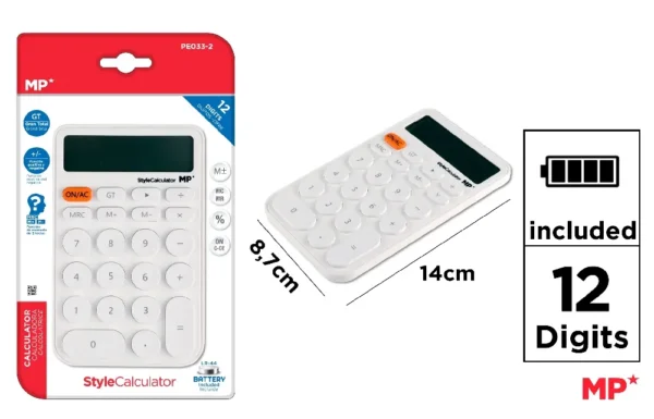 CALCULATRICE DE BUREAU À PILES NOIRE.