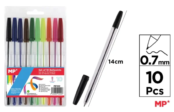 STYLOS 10 COULEURS.