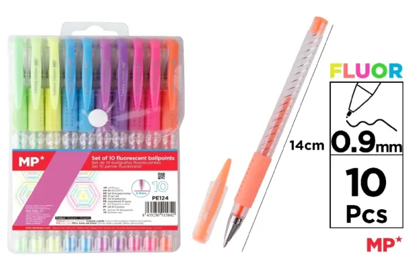 STYLOS FLUORESCENT 10 COULEURS.