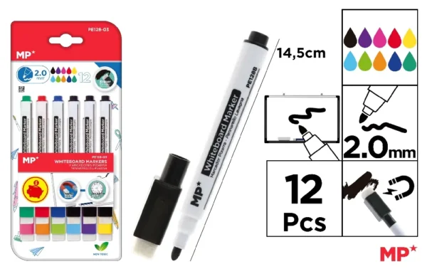 MARQUEUR POUR TABLEAU BLANC 12 Unités CO