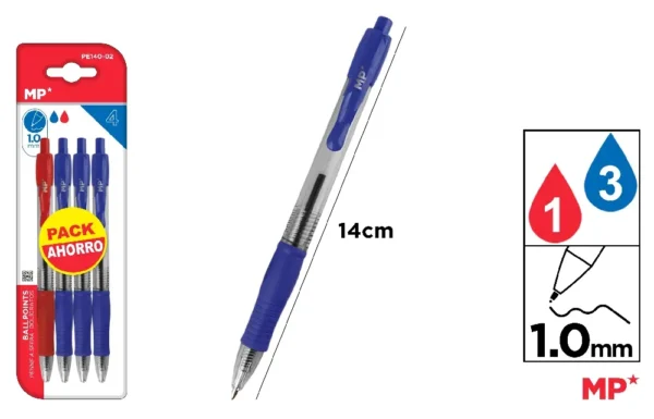 STYLOS POINTE 1,0 mm 4 Unités.