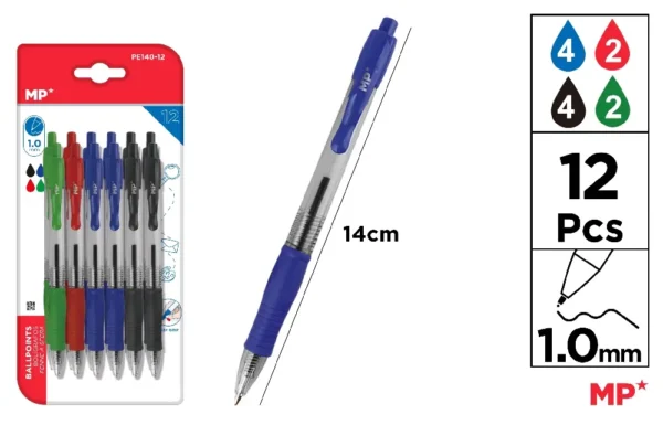 STYLOS POINTE 1,0 mm 12 Unités.