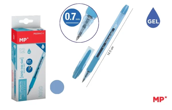 STYLO À ENCRE GEL POINTE 0.7 mm BLEU CLA