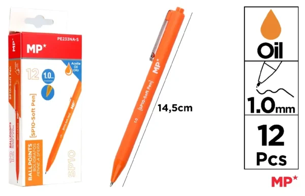 STYLO ENCRE A L HUILE 1.0 mm ORANGE.