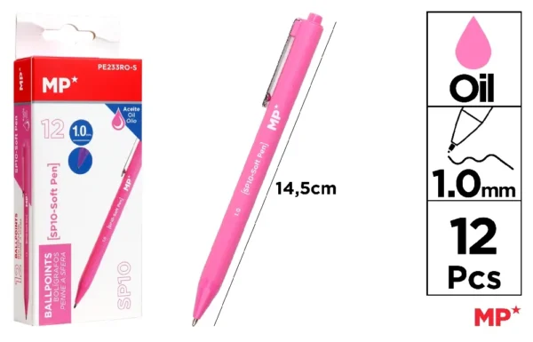 STYLO ENCRE A L HUILE 1.0 mm ROSE.