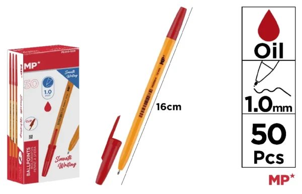 STYLO SOFT POINTE 1,0 mm 50 Unités ROUGE