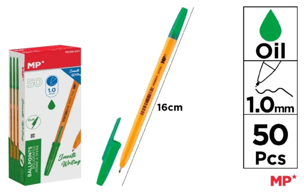 STYLO SOFT POINTE 1,0 mm 50 Unités VERT.