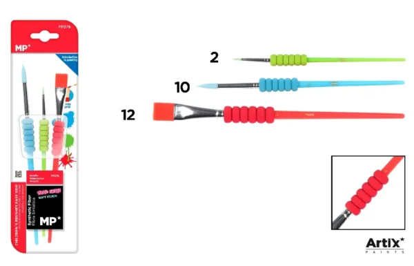 PINCEAU POUR ENFANTS EASY GRIP 3 Unités.