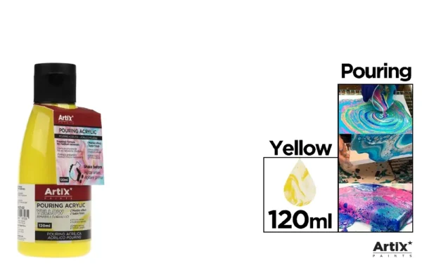 ACRYLIQUE POURING JAUNE 120 ml.