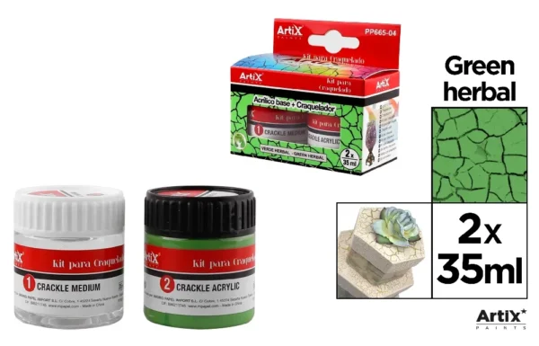 KIT POUR CRACQUEL 35 ml VERT HERBE.