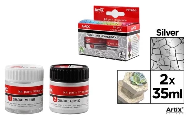 KIT POUR CRACQUEL 35 ml ARGENT.