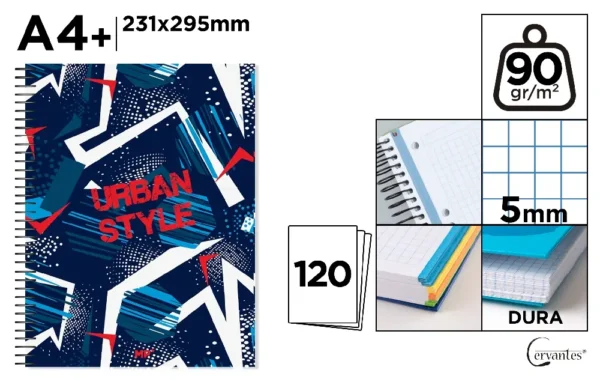 CAHIER GRAND FORMAT EXTRADURA A4 120 FEU