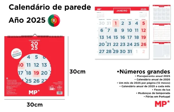 CALENDRIER MURAL 30 x 30 cm 2025