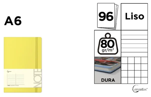 CAHIER DE NOTES COUVERTURE JAUNE A6.