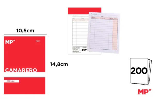 CARNET DE COMMANDES POUR SERVEUR A6 200.