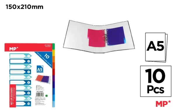 INTERCALAIRES 10 COULEURS A5