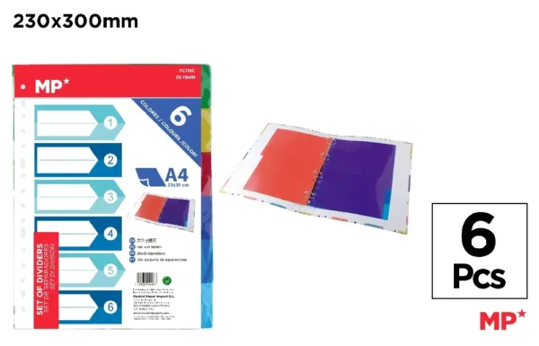 INTERCALAIRES 6 COULEURS A4