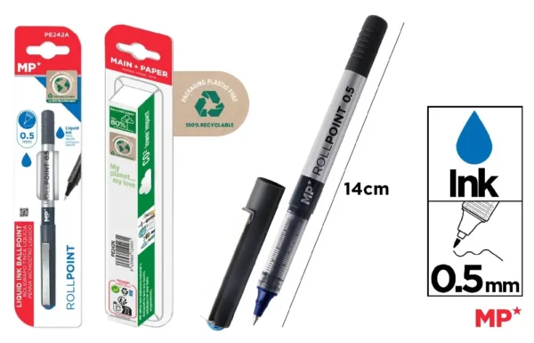 STYLO 0,5 mm À ENCRE LIQUIDE AVEC POINTE BILLE BLE