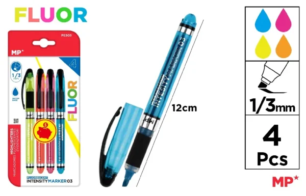 MARQUEUR FLUORESCENT 4 Unités PACK ÉCONO