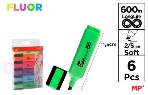 SURLIGNEUR TEXTLINER FLUOR COMPLET 6 Uni