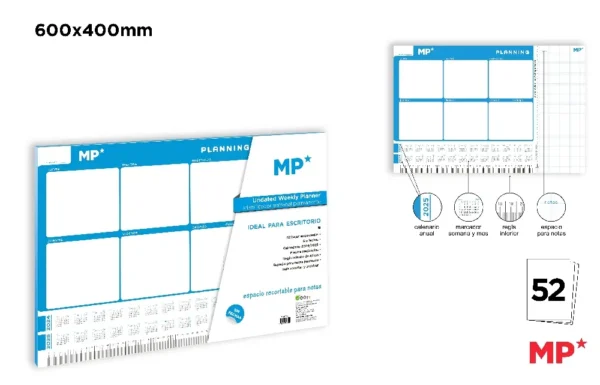 PLANNER HEBDOMADAIRE DE BUREAU 60*40 cm.