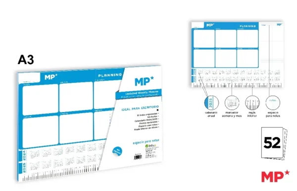 PLANNER HEBDOMADAIRE DE BUREAU FORMAT A3