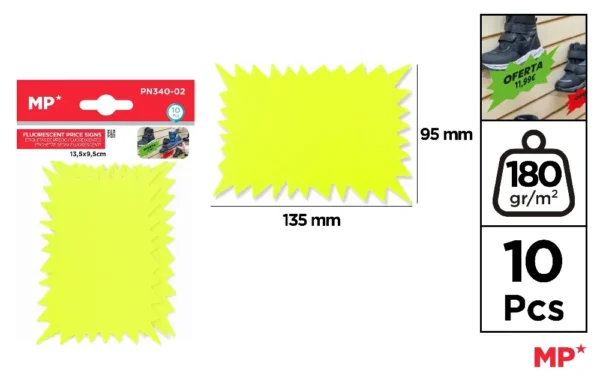 ÉTIQUETTES DE PRIX FLUORESCENTES JAUNE 1