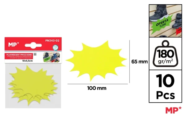 ÉTIQUETTES DE PRIX FLUORESCENTES JAUNE 1