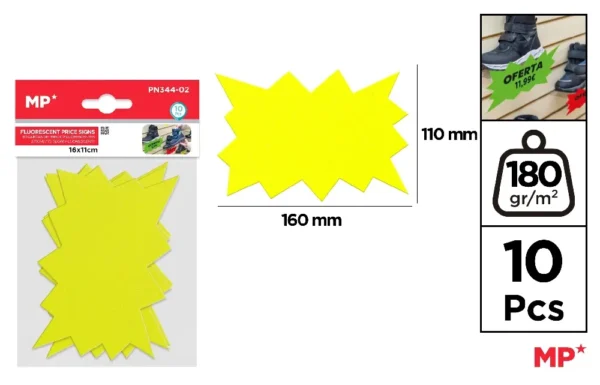 ÉTIQUETTES DE PRIX FLUORESCENTES JAUNE 1