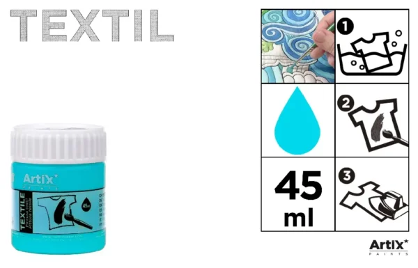 PEINTURE TEXTILE BLEU CYAN 45 ml