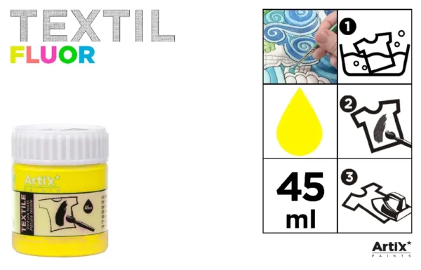 PEINTURE TEXTILE JAUNE FLUO 45 ml