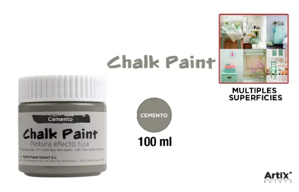 PEINTURE EFFET CRAIE 100 ml GRIS CIMENT