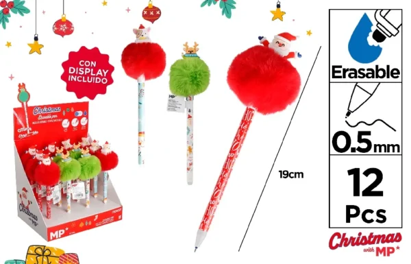 ERASABLE CHRISTMAS PEN 12PCS