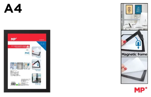 CADRE D AFFICHAGE MAGNÉTIQUE NOIR A4