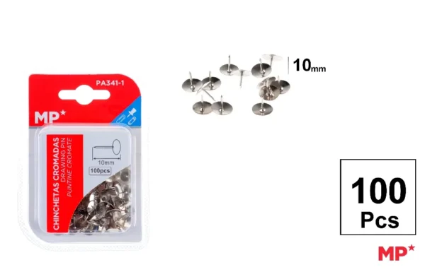 PUNAISES CHROMÉES 10 mm 100 Uds..