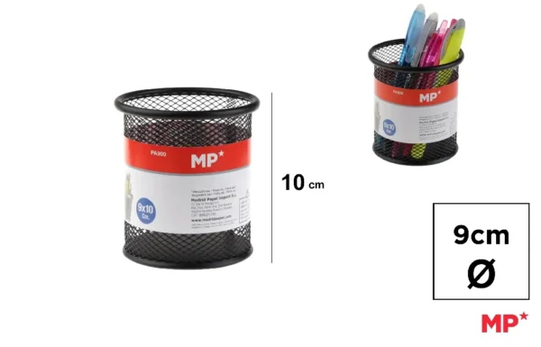 POT À CRAYONS ROND EN MÉTAL 10 x 9 cm