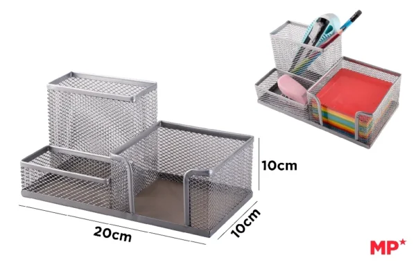 ORGANISATEUR DE BUREAU ARGENT 20 cm x 10
