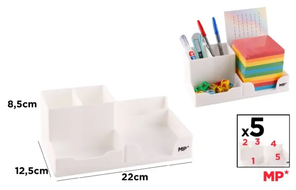 ORGANISEUR DE BUREAU BLANC.